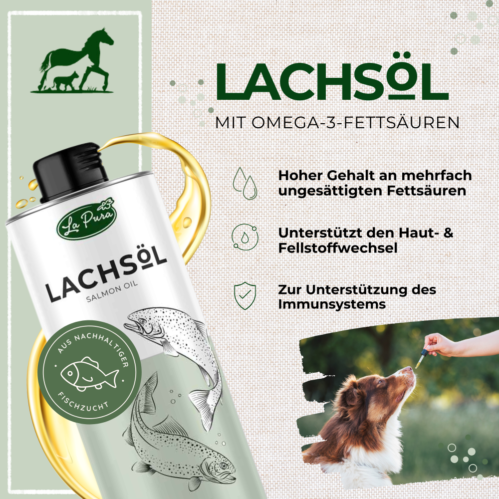 LaPura Lachsöl für Hunde, Katzen und Pferde
