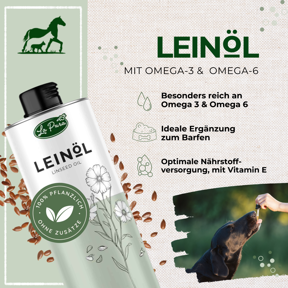 LaPura Leinöl für Hunde, Katzen und Pferde