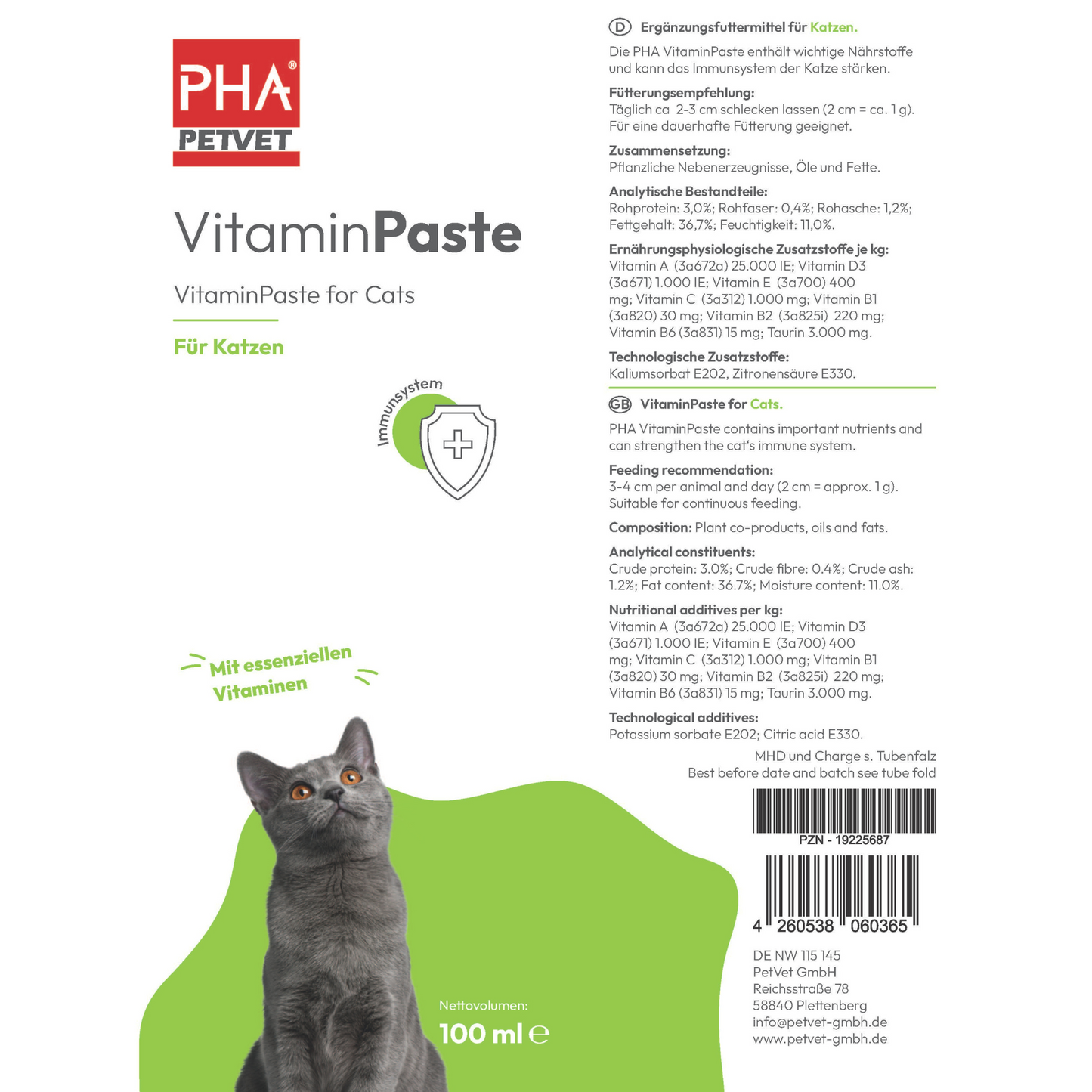 PHA VitaminPaste für Katzen - 100 ml - 5 Stück