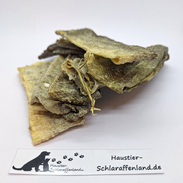 Kabeljau-Haut, geschnitten