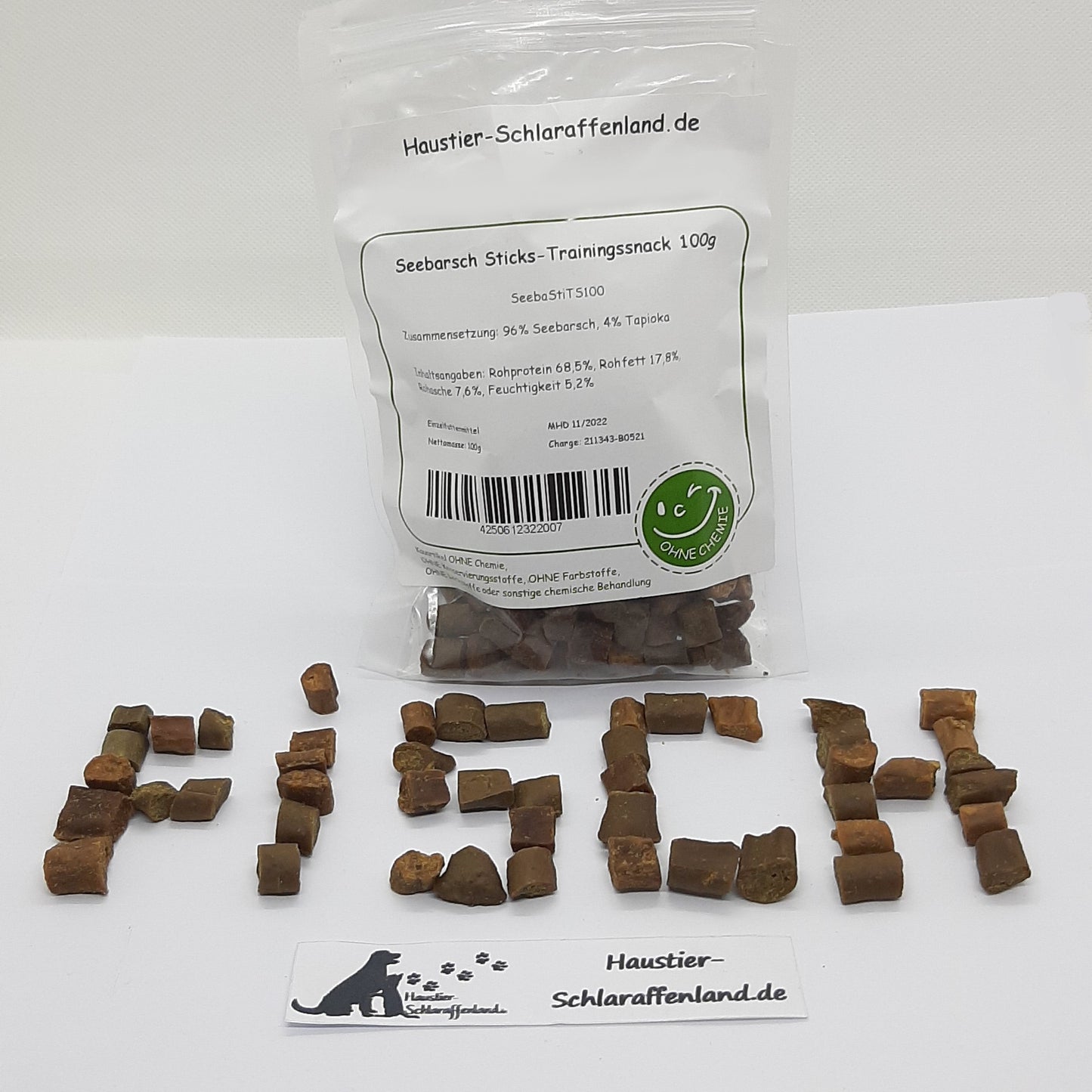 Seebarsch-Sticks-Trainingssnack