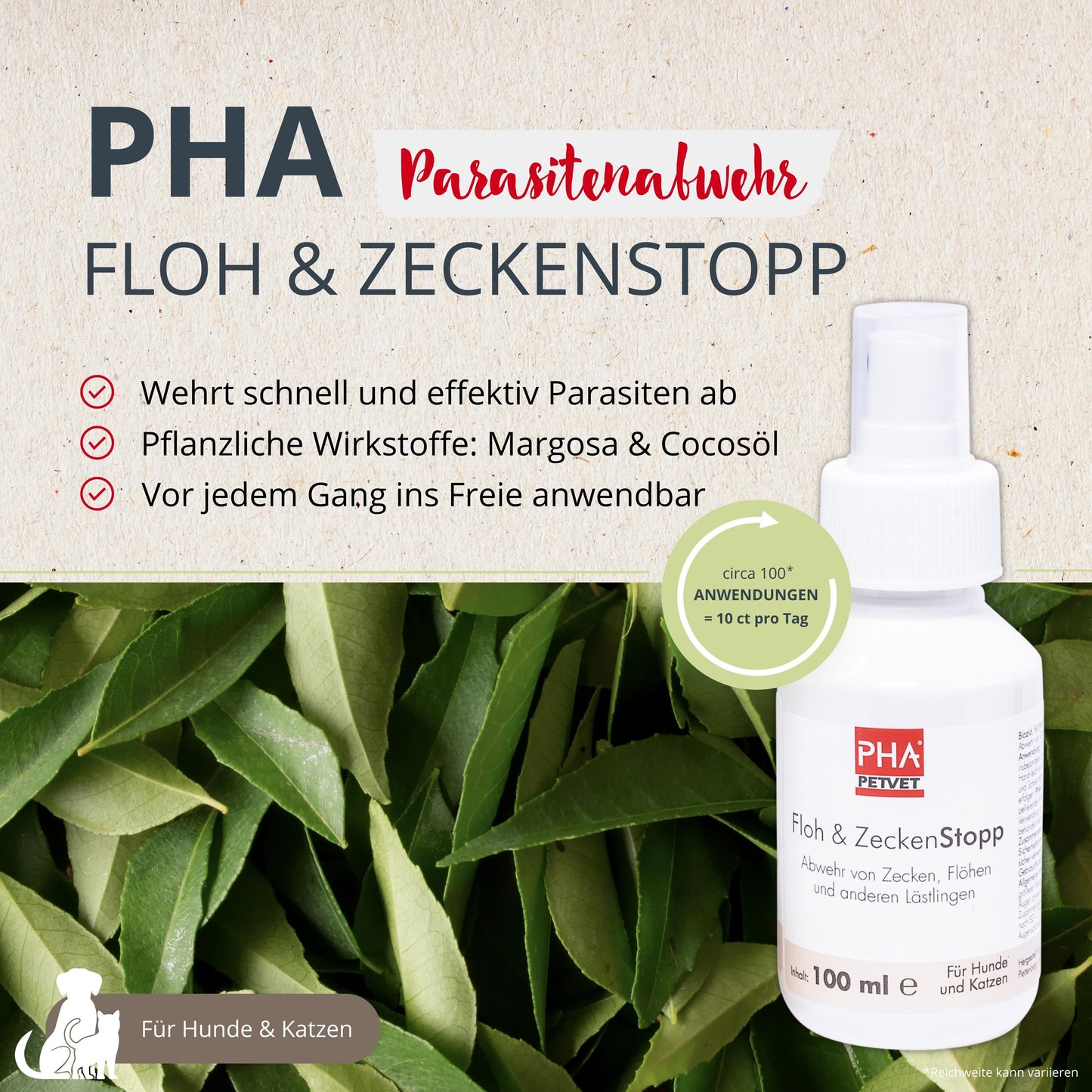 PHA Floh & ZeckenStopp für Hunde u. Katzen 100 ml