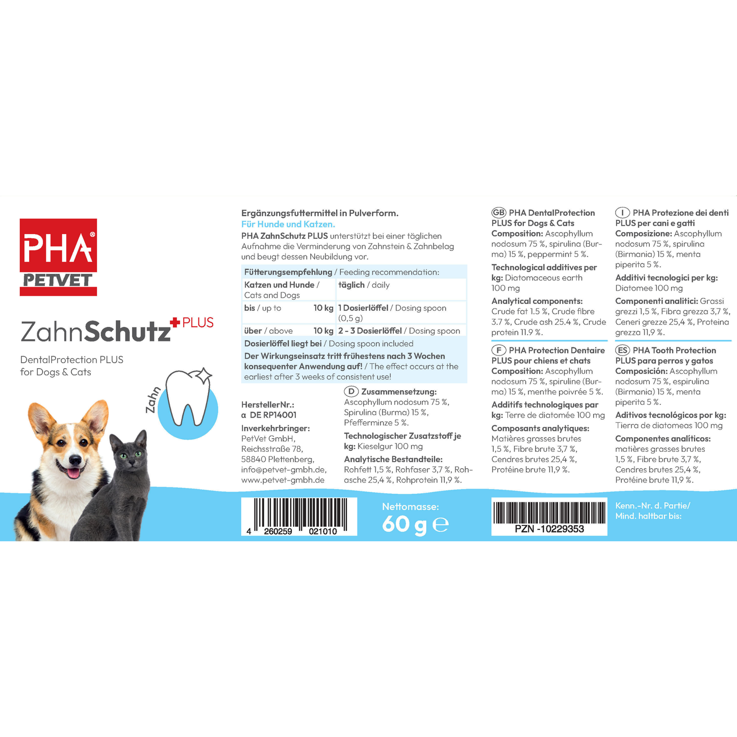 PHA ZahnSchutz PLUS für Hunde u. Katzen