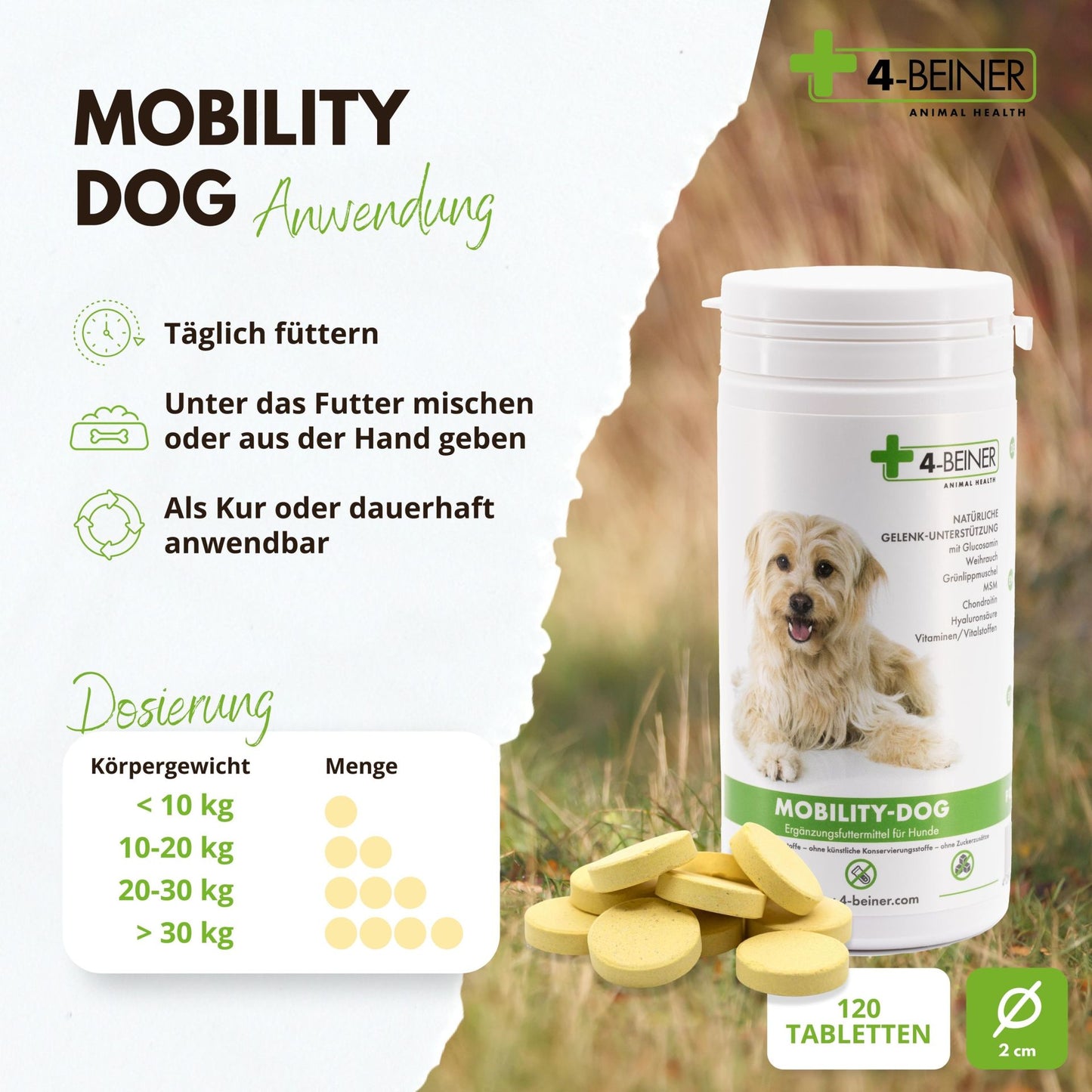 4-Beiner Mobility Dog - 120 Tabletten - 232 Gramm