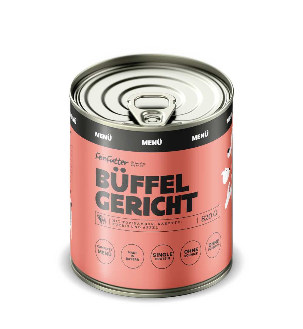 Büffel Gericht – ausgewogenes Nassfutter-Menü mit Single-Protein Büffel