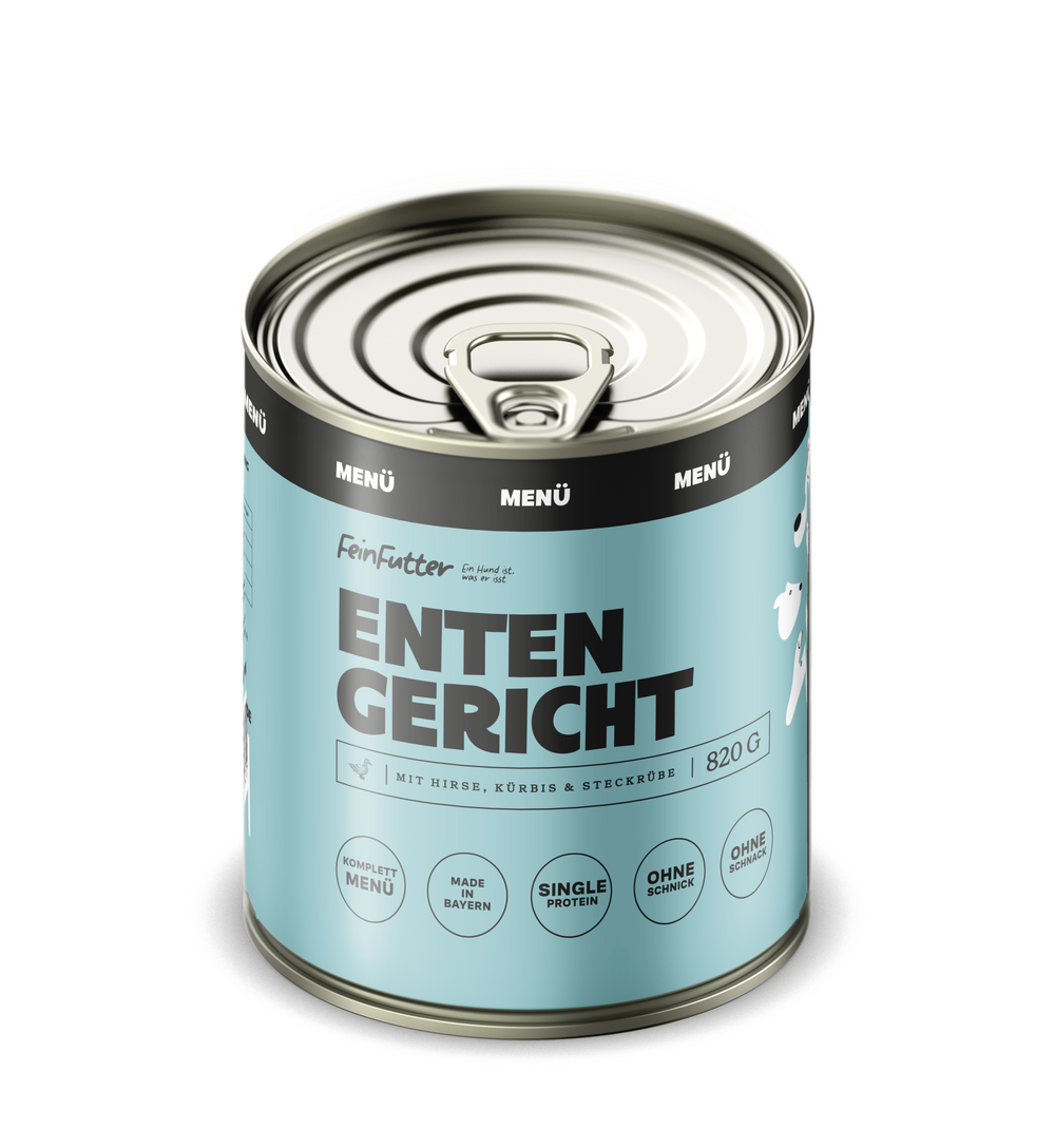 Enten Gericht – ausgewogenes Nassfutter-Menü mit Single-Protein Ente