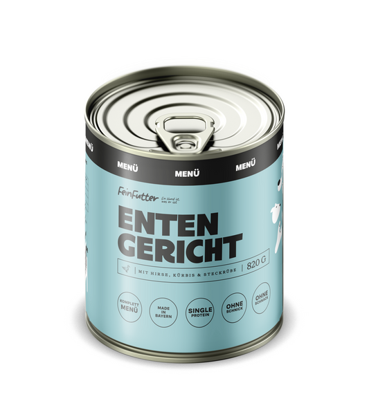 Enten Gericht – ausgewogenes Nassfutter-Menü mit Single-Protein Ente