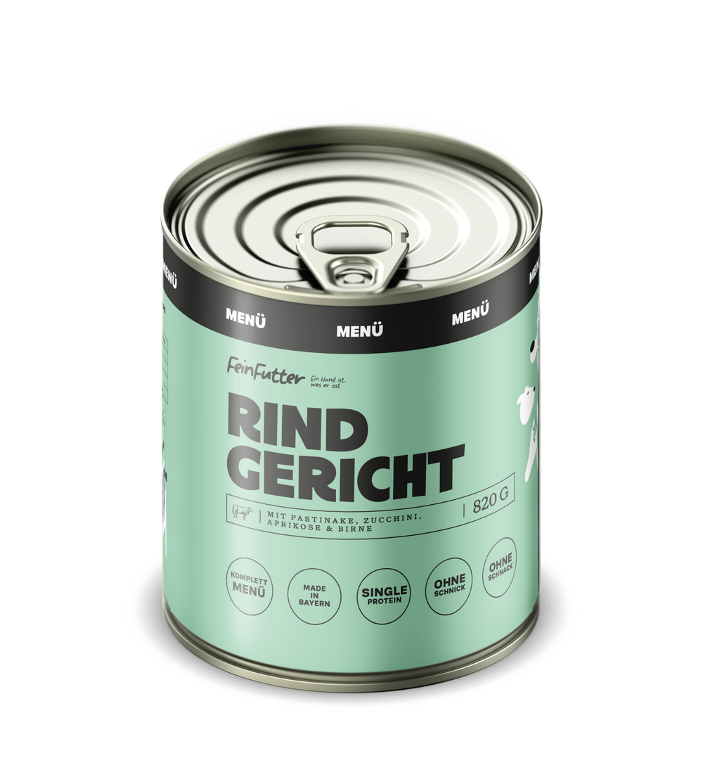 Rind Gericht – ausgewogenes Nassfutter-Menü mit Single-Protein Rind